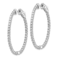 Thumbnail for 14k White Gold Oval Hoop w/Safety Clasp Earring Mountings