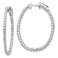 Thumbnail for 14k White Gold Oval Hoop w/Safety Clasp Earring Mountings