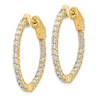 Thumbnail for 14k Diamond Oval Hoop w/Safety Clasp Earrings