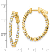 Thumbnail for 14k Diamond Oval Hoop w/Safety Clasp Earrings