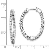 Thumbnail for 14k White Gold Oval Hoop w/Safety Clasp Earring Mountings