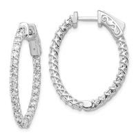 Thumbnail for 14k White Gold Oval Hoop w/Safety Clasp Earring Mountings