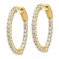 Thumbnail for 14k Diamond Oval Hoop w/Safety Clasp Earrings