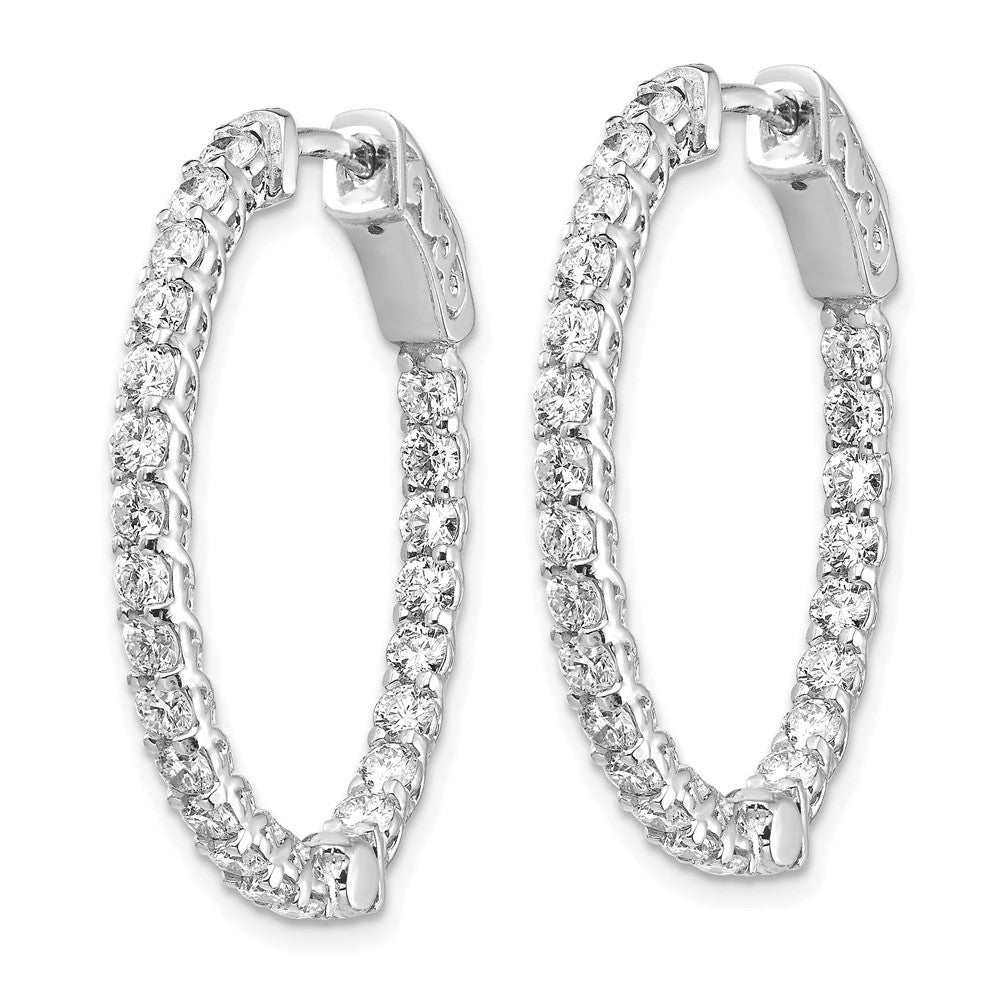 14k White Gold Oval Hoop w/Safety Clasp Earring Mountings