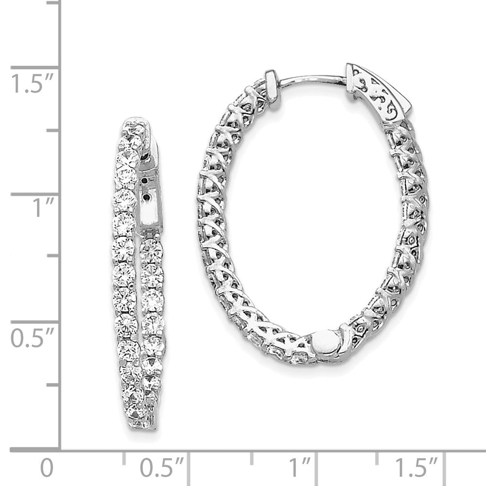 14k White Gold Oval Hoop w/Safety Clasp Earring Mountings