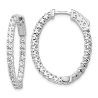 Thumbnail for 14k White Gold Oval Hoop w/Safety Clasp Earring Mountings