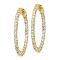 Thumbnail for 14k Diamond Oval Hoop w/Safety Clasp Earrings