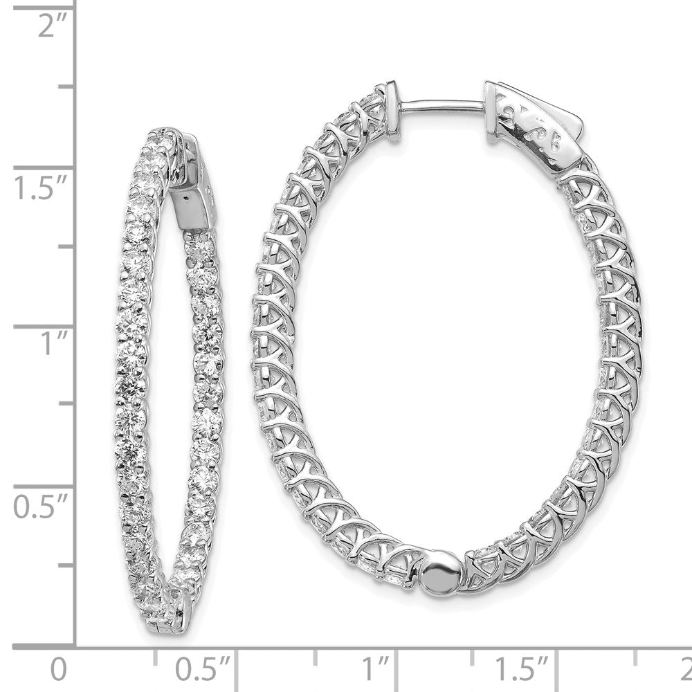 14k White Gold Oval Hoop w/Safety Clasp Earring Mountings