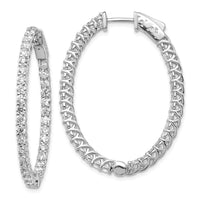 Thumbnail for 14k White Gold Oval Hoop w/Safety Clasp Earring Mountings