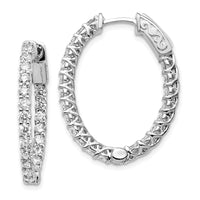 Thumbnail for 14k White Gold Oval Hoop w/Safety Clasp Earring Mountings