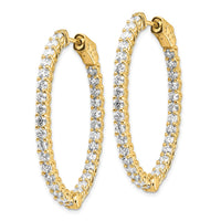 Thumbnail for 14k Diamond Oval Hoop w/Safety Clasp Earrings