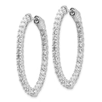 Thumbnail for 14k White Gold Oval Hoop w/Safety Clasp Earring Mountings
