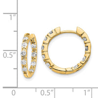 Thumbnail for 14k AA Diamond Hinged Hoop Earrings
