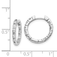 Thumbnail for 14k White Gold AA Diamond Hinged Hoop Earrings