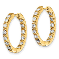 Thumbnail for 14k AA Diamond Hinged Hoop Earrings