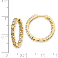 Thumbnail for 14k AA Diamond Hinged Hoop Earrings