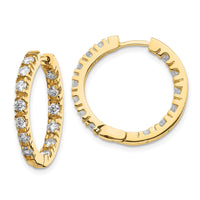 Thumbnail for 14k AAA Diamond Hinged Hoop Earrings