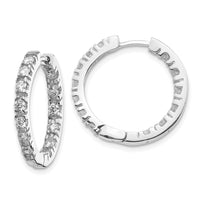 Thumbnail for 14k White Gold VS Diamond Hinged Hoop Earrings