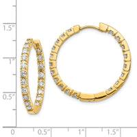 Thumbnail for 14k A Diamond Hinged Hoop Earrings