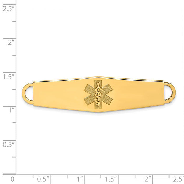 14k Non-enameled Medical Jewelry ID Plate