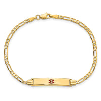Thumbnail for 14K Medical Red Enamel Figaro ID Bracelet
