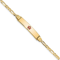 Thumbnail for 14K Medical Red Enamel Figaro ID Bracelet