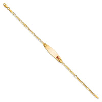 Thumbnail for 14K Medical Soft Diamond Shape Red Enamel Figaro ID Bracelet