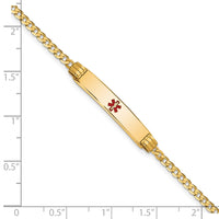 Thumbnail for 14K Medical Red Enamel Curb Link ID Bracelet
