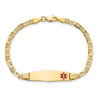 Thumbnail for 14K Medical Soft Diamond Shape 6 Anchor Link Child ID Bracelet