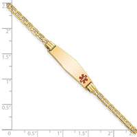 Thumbnail for 14K Medical Soft Diamond Shape 6 Anchor Link Child ID Bracelet