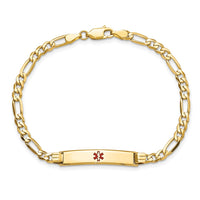 Thumbnail for 14K Medical Red Enamel Figaro ID Bracelet