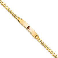 Thumbnail for 14K Medical Red Enamel Curb Link ID Bracelet