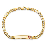 Thumbnail for 14K Medical Red Enamel Curb Link ID Bracelet