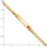 Thumbnail for 14K Medical Red Enamel Curb Link ID Bracelet