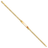 Thumbnail for 14K Semi-Solid Medical Red Enamel Cuban Link ID Bracelet