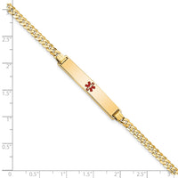 Thumbnail for 14K Medical Red Enamel Flat Curb Link ID Bracelet