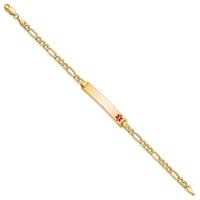 Thumbnail for 14K Semi-solid Medical Red Enamel Figaro ID Bracelet