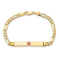 Thumbnail for 14K Medical Red Enamel Figaro ID Bracelet