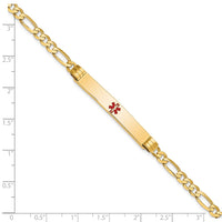 Thumbnail for 14K Medical Red Enamel Figaro ID Bracelet