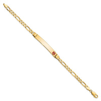Thumbnail for 14K Medical Red Enamel Figaro ID Bracelet