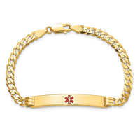 Thumbnail for 14K Medical Red Enamel Curb Link ID Bracelet