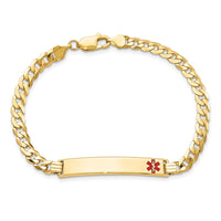 Thumbnail for 14K Medical Red Enamel Curb Link ID Bracelet