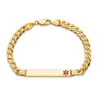 Thumbnail for 14K Medical Red Enamel Curb Link ID Bracelet