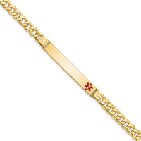 Thumbnail for 14K Medical Red Enamel Curb Link ID Bracelet