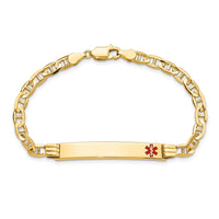 Thumbnail for 14K Medical Red Enamel Anchor Link ID Bracelet