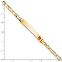 Thumbnail for 14K Medical Red Enamel Anchor Link ID Bracelet