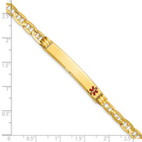 Thumbnail for 14K Medical Red Enamel Anchor ID Bracelet