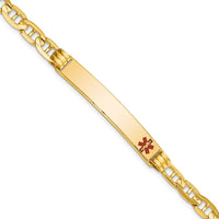 Thumbnail for 14K Medical Red Enamel Anchor ID Bracelet
