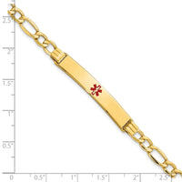 Thumbnail for 14K Semi-Solid Medical Polished Red Enamel Figaro ID Bracelet