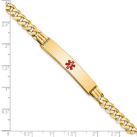 Thumbnail for 14K Medical Red Enamel Curb Link ID Bracelet